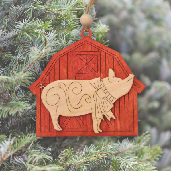 gårdsdyr ornament gris