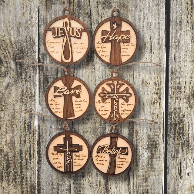 Jesus ornament, tro, håp og kjærlighet